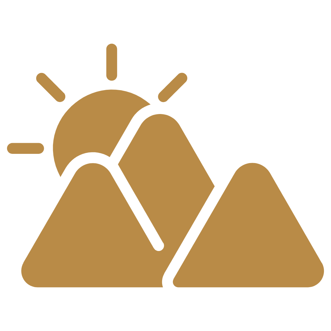 Mountains and sun icon